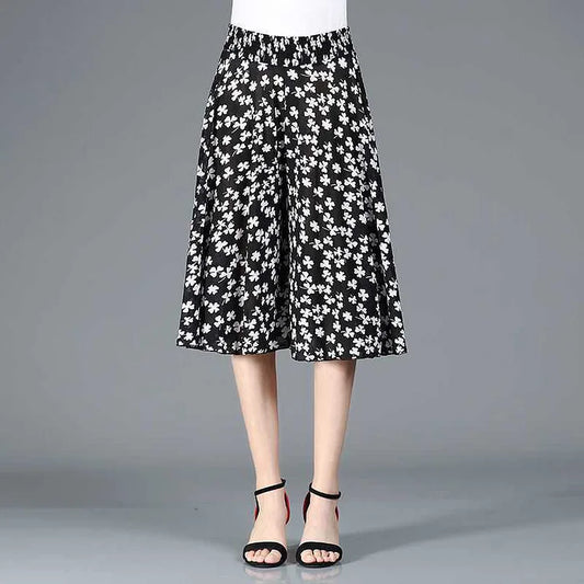 hot-sale-45-off-womens-high-elastic-waist-pleated-chiffon-wide-leg-culottes