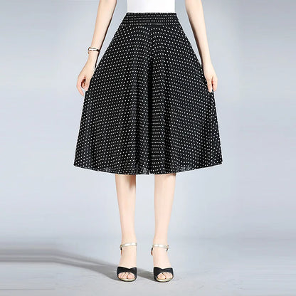 hot-sale-45-off-womens-high-elastic-waist-pleated-chiffon-wide-leg-culottes